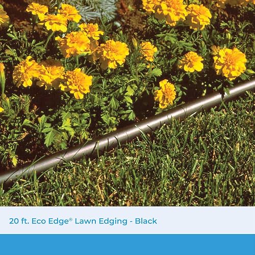 Border Stone Plastic Border Edging - 10 Ft, 12 Inch Sections, Lightweight Resin, Gray, BSE10TG