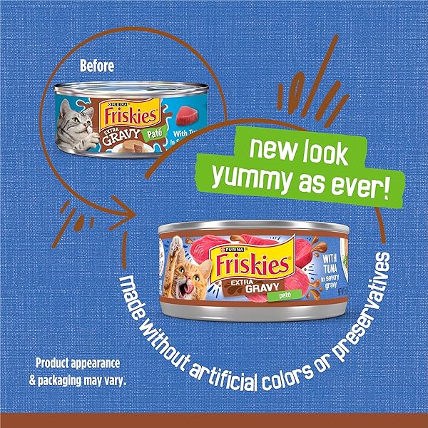 PURINA FRISKIES WET CAT FOOD PATE, EXTRA GRAVY WITH TUNA – (PACK OF 24) 5.5 OZ. CANS