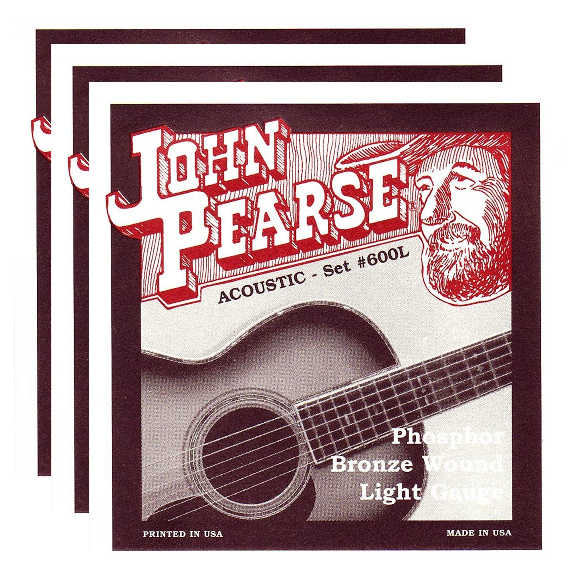 Photo 1 of John Pearse Acoustic Strings Phosphor Bronze Light 12-53 (3 Pack Bundle)