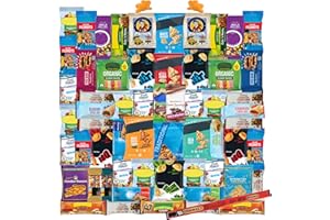Foxy Fane 60-Count Holiday Gift Box - Assortment of 60 Healthy Snacks & Treats - Perfect Variety Pack for Back to School, Easter, Christmas & New Year’s - Great for Family, Friends, or Office Gifting