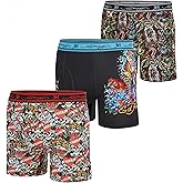 ED HARDY Mens Boxer Briefs Active Stretch Breathable Underwear, Comfortable Gym Boxer Briefs Multipack