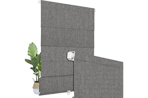 BERISSA No Drill Cordless Roman Shades for Window, Blackout Roman Blinds Room Darkening Roll up Blinds Easy Install Linen Roman Window Shades for Inside Mount,32" W x 72" H,Linen Dark Gray
