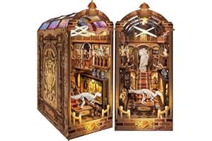 Quanquer DIY Book Nook Kit：DIY Dollhouse Booknook with LED Light - 3D Wooden Puzzle Miniature House Kits - Creative DIY Crafts for Adults - Bookshelf Insert Decor - Gifts Friends Festival(Museum)