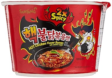 Samyang Spicy Chicken Stir Fried Noodle Cup 2x Spicy Big Cup 105 G Pack Of 3 Grocery Gourmet Food Amazon Com