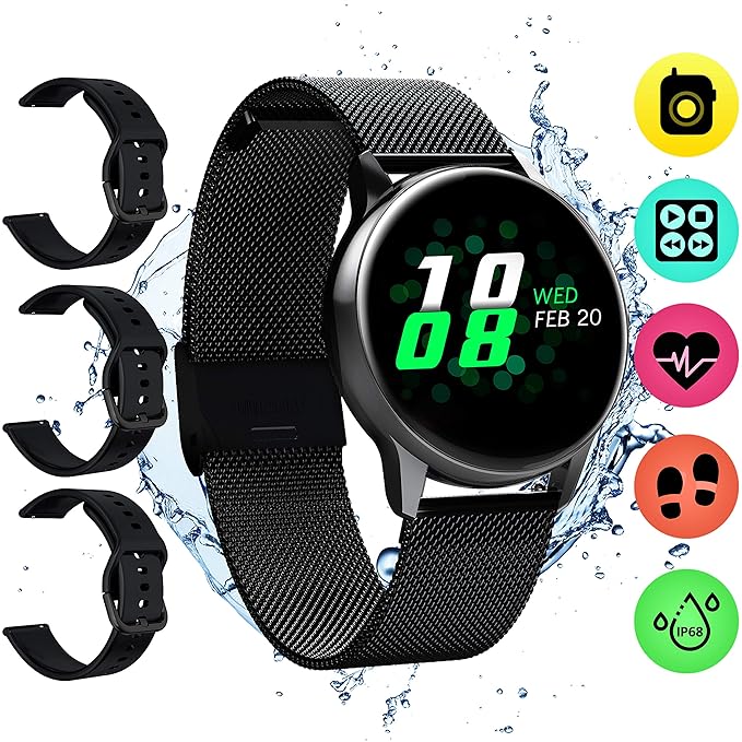 Maskura Fitness Trackers Reloj Inteligente con Bluetooth, Monitor ...