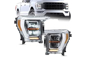 VLAND LED Headlights Assembly Fit for Ford F150 XL, XLT, Lariat, Tremor, Raptor, King Ranch, Platinum, Limited 2021-2023, Pro