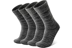 Anlisim Extra Thick Merino Wool Thermal Boot Hiking Socks Warm Winter Cozy Crew Full Cushioning Work Women Men Socks 4 Pairs