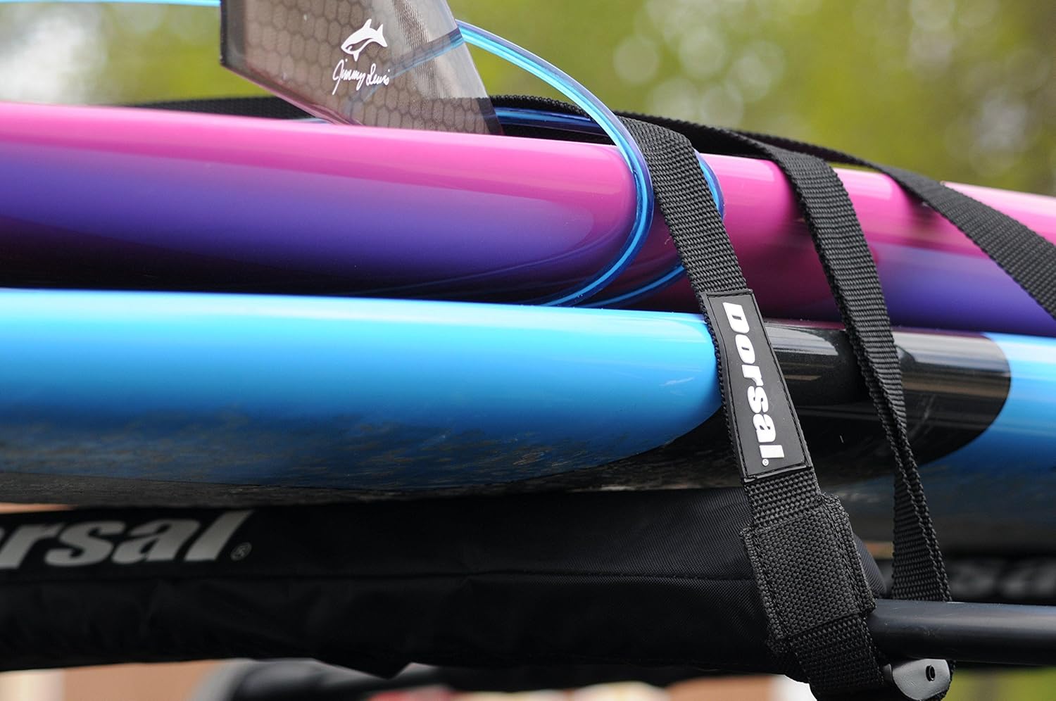 Dorsal Origin Surf Rack Pads and Straps 2 X 19 Inch pads and 2 X 15 ft