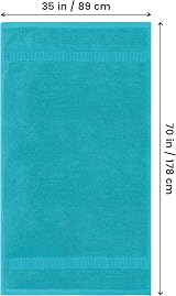Utopia Towels Premium Jumbo Bath Sheet 90x180 cm Turquoise 8 Pack view 2