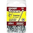 Milescraft 5206 Wood Pocket Hole Screws - #7 x 2-1/2" Washer Head with Coarse Thread (50c.), Torx Drive Self-Tapping, For Indoor Use