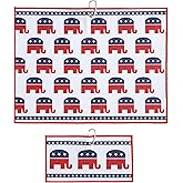 Microfiber Golf Towels for Golf Bags & Carts - Premium Weave Waffle & Ball Towels with Carabiner Clip, Essential Accessories for Men, Women and Kids, Golfer Gifts, Set of 2 (Elephant)