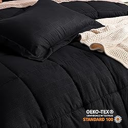 Bedsure Black Queen Comforter Set - Black Basket