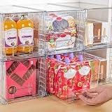Vtopmart 4 Pack Stackable Clear Acrylic Drawers with Handles 30.5x19x17.8 cm view 6