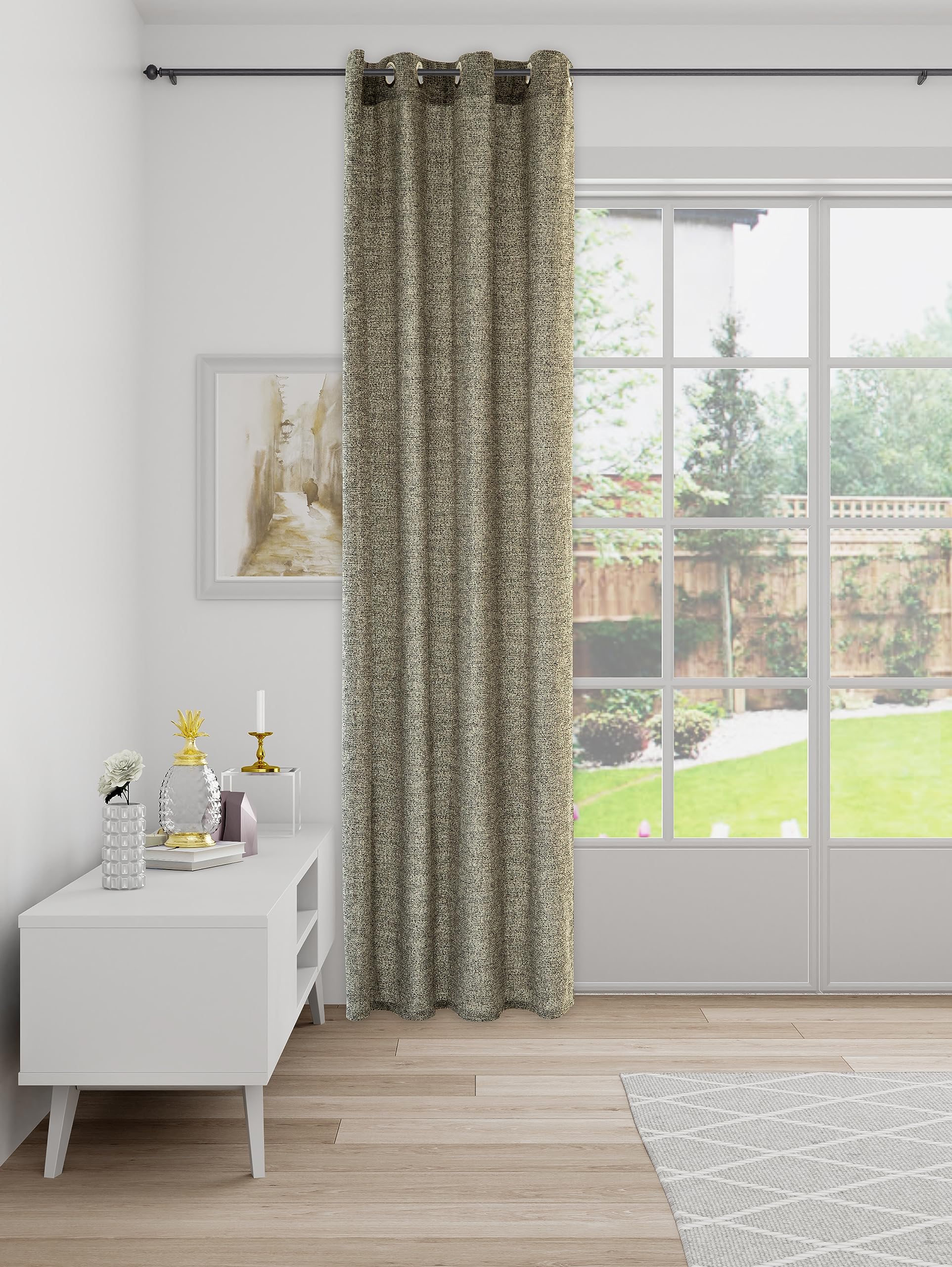 Homing Eyelet Curtain Opaque Crashop Look Modern Black White Curtain