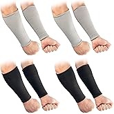 OriStout 4 Pairs Forearm Sleeves, Arm Protectors for Thin Skin and Bruising, Level 3 Cut Resistant Sleeves, Arm Protection for Gardening, Yard Working, Pet Grooming, Black and Grey
