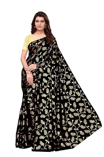 Winza Designer Womens Rangoli Silk Saree With Blouse (FOIL FLORAL)