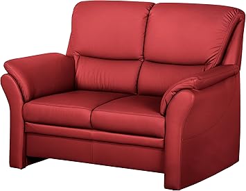 Cavadore Couch Klariza Mit Federkern 2 Sitzer Ledersofa Im Modernen Design 143 X 102 X 91 Leder In Rot Amazon De Kuche Haushalt