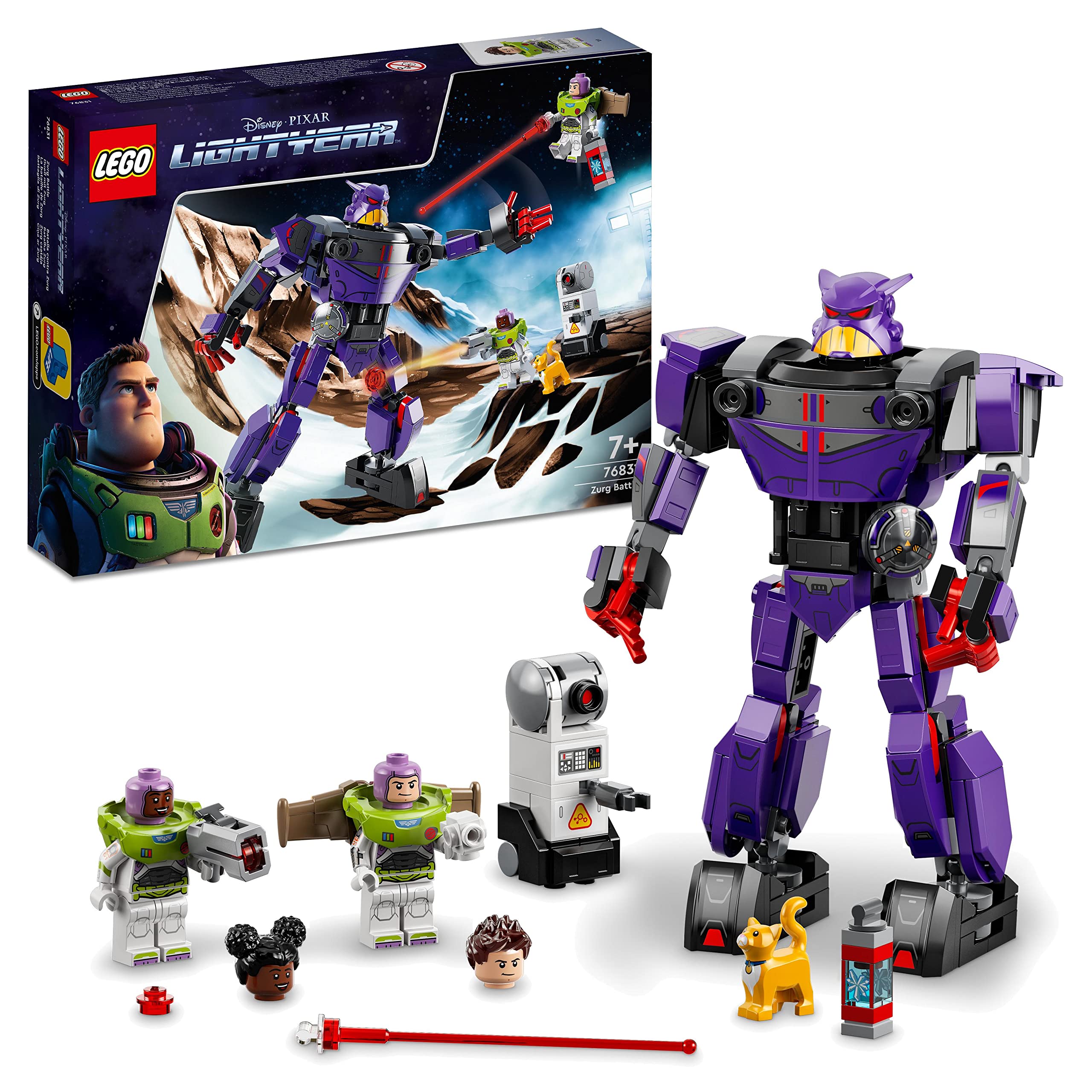 LEGO │ Disney and Pixar’s Lightyear Zurg Battle 76831 Building Kit; Includes Zurg Villain Mech Toy; For Lightyear Fans Aged 7+ (261 Pieces)