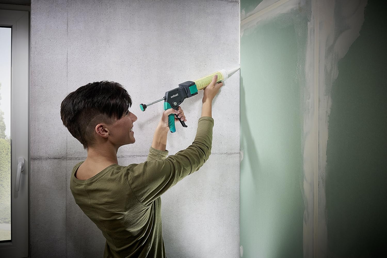 wolfcraft MG 310 COMPACT Caulking Gun I 4357000 I The space-saving compact gun, Turquoise - Image 5