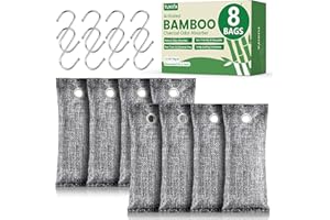 TUXIYA 8Pack Activated Charcoal Odor Absorber, Odor Eliminator for Strong 0dor,Shoe Deodorizer,Bamboo Charcoal Air Purifying For in Car,Closet,Shoe, Basement(50g/1.77oz Each)