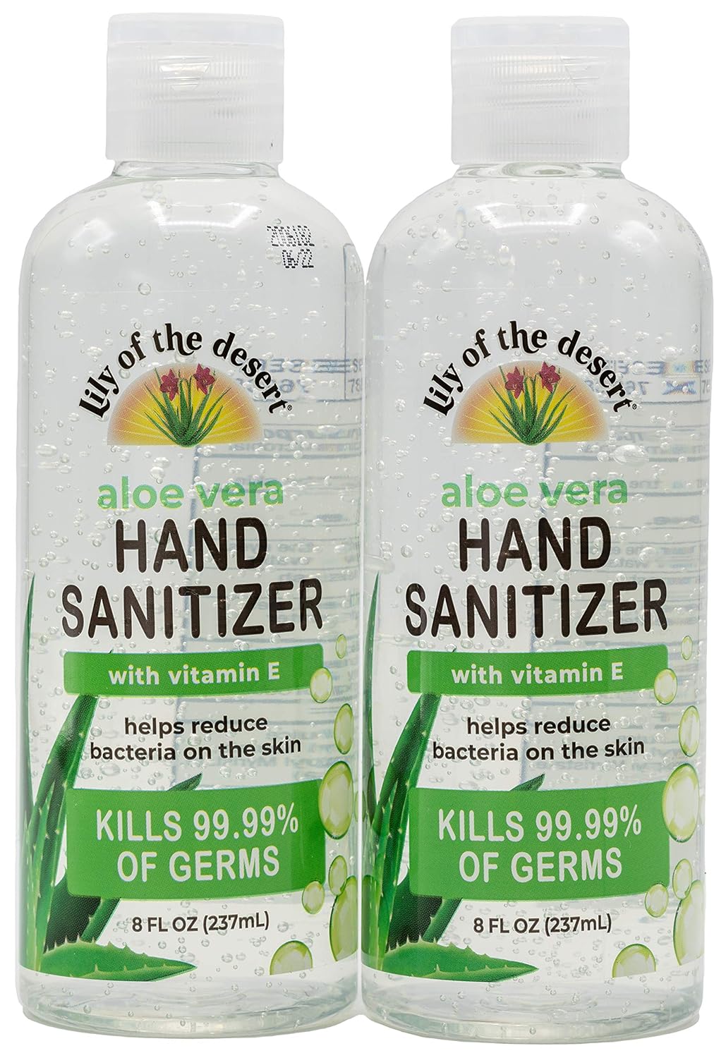 Lily of the Desert Hand Sanitizer - 8oz Bottle (2 Pack) with Organic Aloe, Made in USA, 70% Alcohol, 15% Aloe Vera, Moisturizing Gel for Soft Hands with Vitamin E