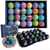 Men's Bath Bombs Gift Set. 24 Therapeutic Shea Bath Bombs for Men! Large Spa Fizzers with Moisturizing & Essential Oils. Aromatherapy Bath Bomb Set Makes Best Gift Set for Men, Husband, Boyfriend etc