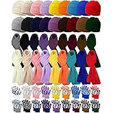 JaGely Kids Hat Gloves Scarf Winter Set, Warm Knitted Beanie Caps Scarves Gloves Bulk for Boys Girls Donation Cold Weather