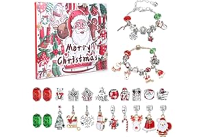 Dochais Advent Calendar 2024 Christmas Charm Bracelets Making Kit DIY Advent Calendar Jewelry Bracelets Christmas Gift Christmas Countdown Calendar