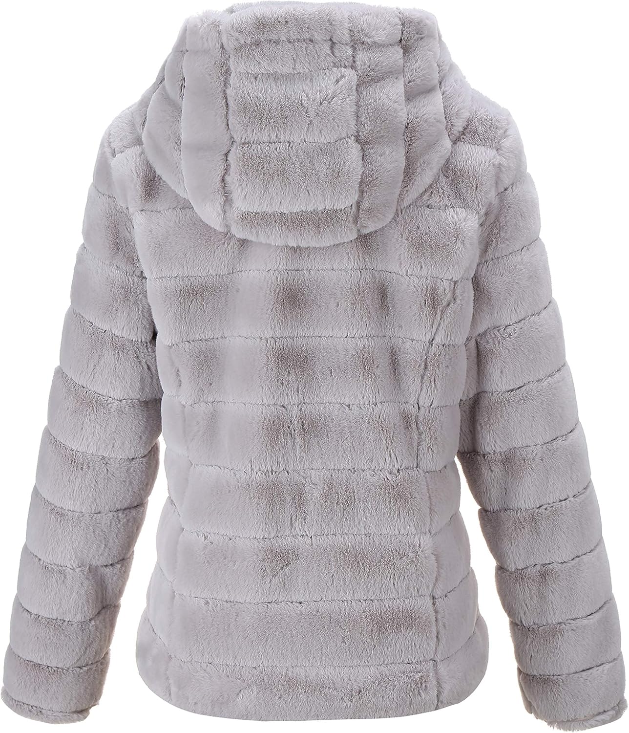 Bellivera Women's Faux Shearling Shaggy Coat，Fashion Long Sleeve Zip Up Jacket Hooded for Spring Fall and Winter: Clothing