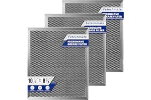 97007696 Charcoal Filter Replacement for Range Hood 41F Grease Filter 6105c 8-3/4" x 10-1/2" Aluminum Mesh Charcoal Carbon Filter Compatible with Most Brand Stove Vents -3 PACKS by Fetechmate