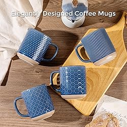 GBHOME Large Coffee Mugs Set of 4, 16oz Handmade