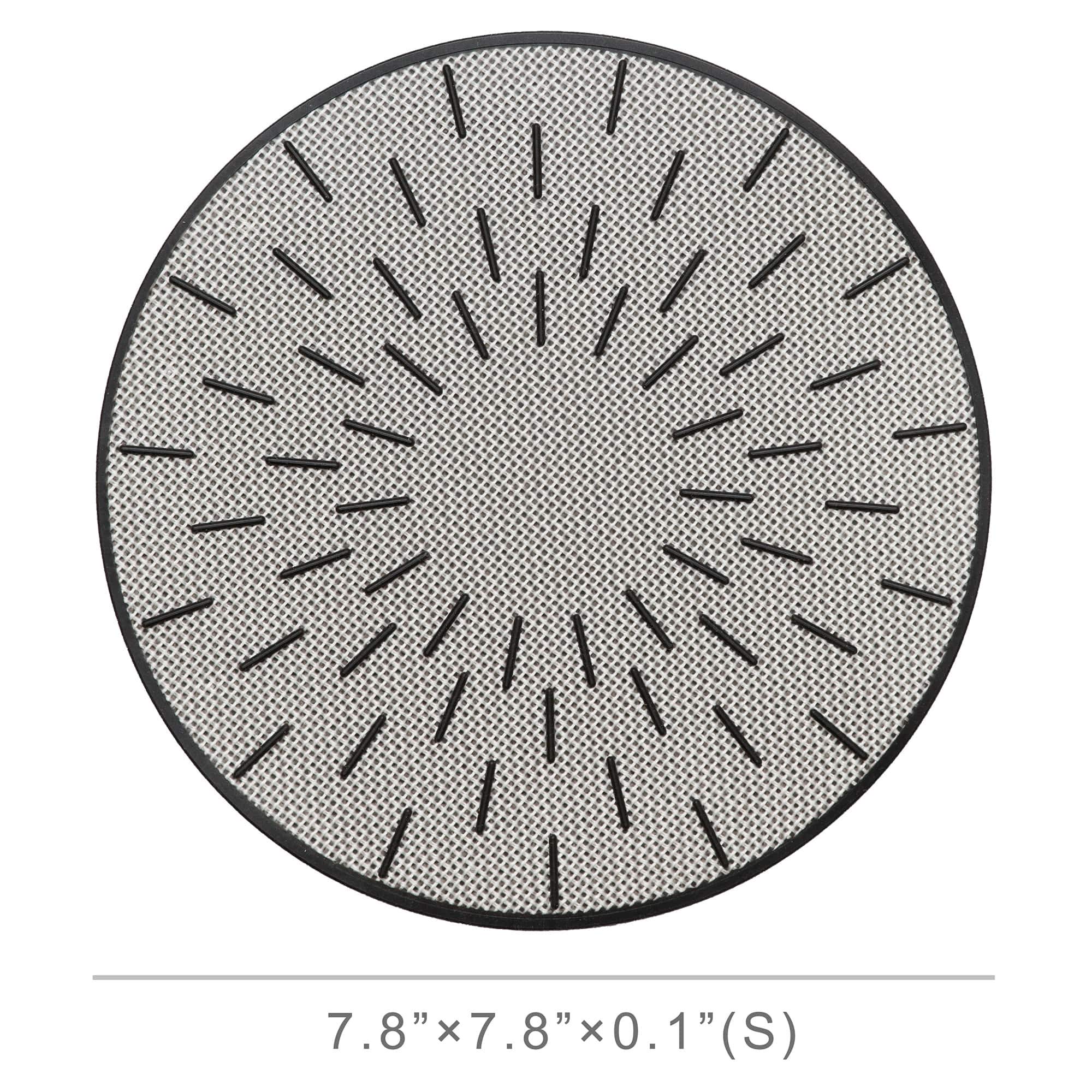 Lazy K Induction Cooktop Mat - Silicone Fiberglass Scratch Protector - for Magnetic Stove - Non Slip Pads to Prevent Pots from Sliding During Cooking (7.8 inches)