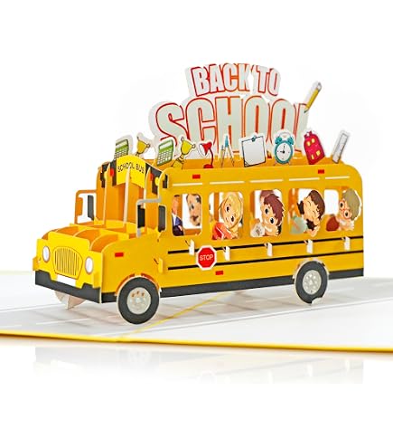 Amazon.com : POP CARD EXPRESS Pop Up School Bus Card, 3D School