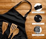 Utopia Kitchen Adjustable Bib Apron with Pockets Black Pack of 2 view 4