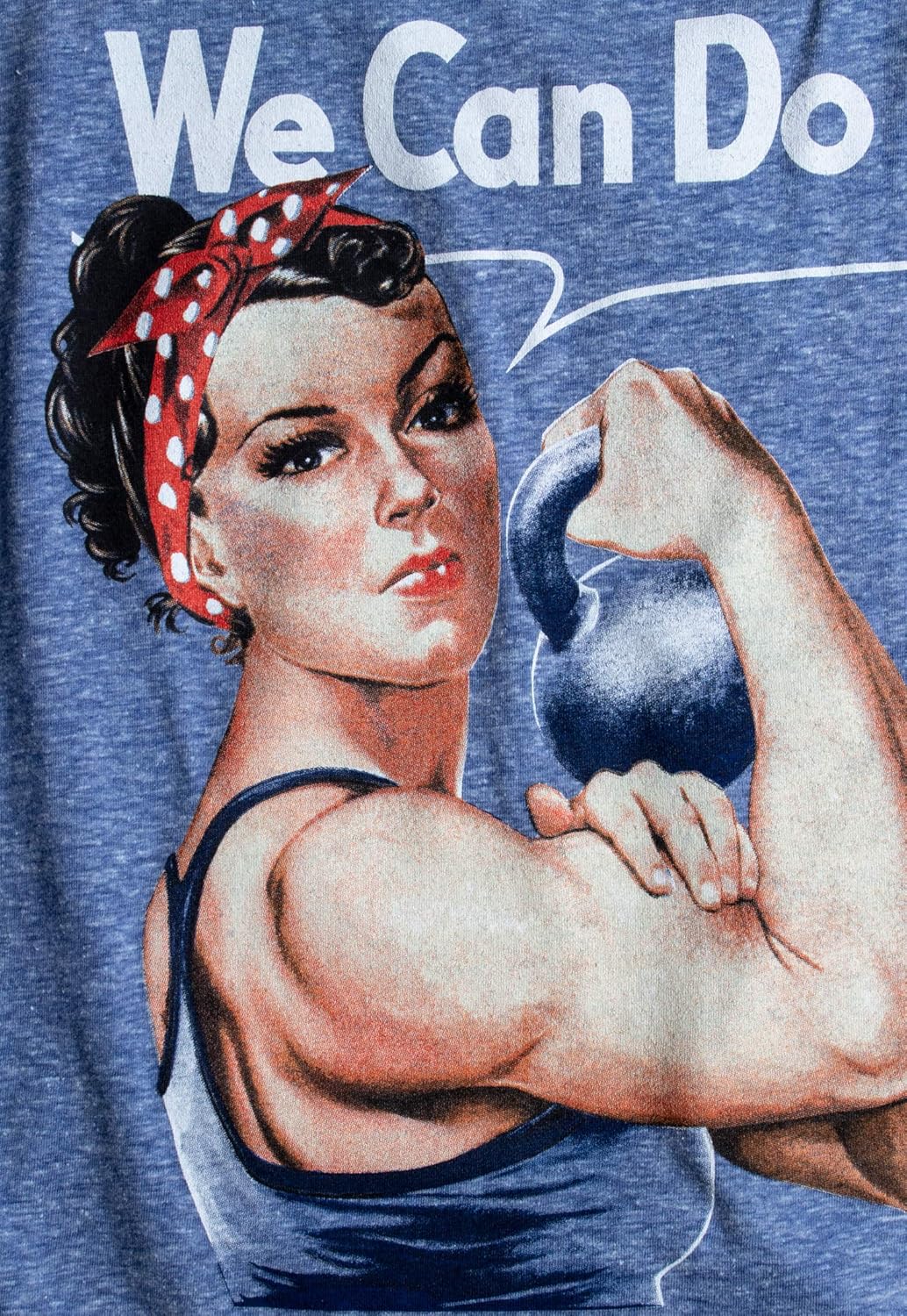 Ann Arbor T-shirt Co. Rosie The Lifter | Cute Workout Exercise Lifting Women Kettlebell Racerback Tank: Clothing