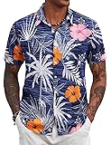 COOFANDY Men Hawaiian Floral Shirts Loose Fit