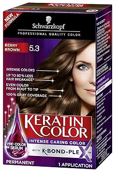 Schwarzkopf Keratin Hair Color, Berry Brown 5.3, 2.03 Ounce