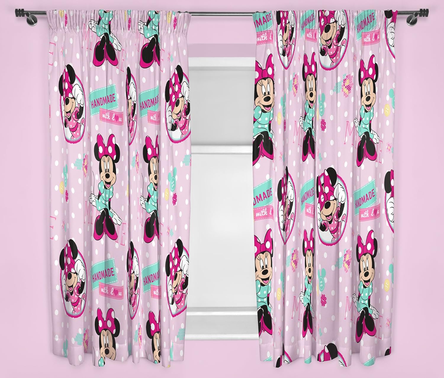 Disney Junior Disney Minnie Mouse Handmade 54 Curtains Fabric