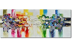 Epicler art 24x60 Inch Abstract Hand-painted 3D Texture Oil painting Canvas Wall Art Deco Living Room Bedroom Dining Room Artwork