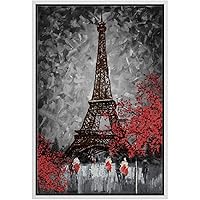SIGNWIN Framed Canvas Wall Art Paris Eiffel Tower Canvas Prints Home Artwork Decoration for Living Room,Bedroom - 16x24 inches