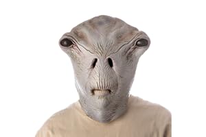AQKILO Alien Mask Extraterrestrial Biological Latex Full Head Realistic Masks Fancy Dress for Halloween Carnival Costume Party