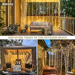 JMEXSUSS 300 LED Remote Control Christmas Curtain