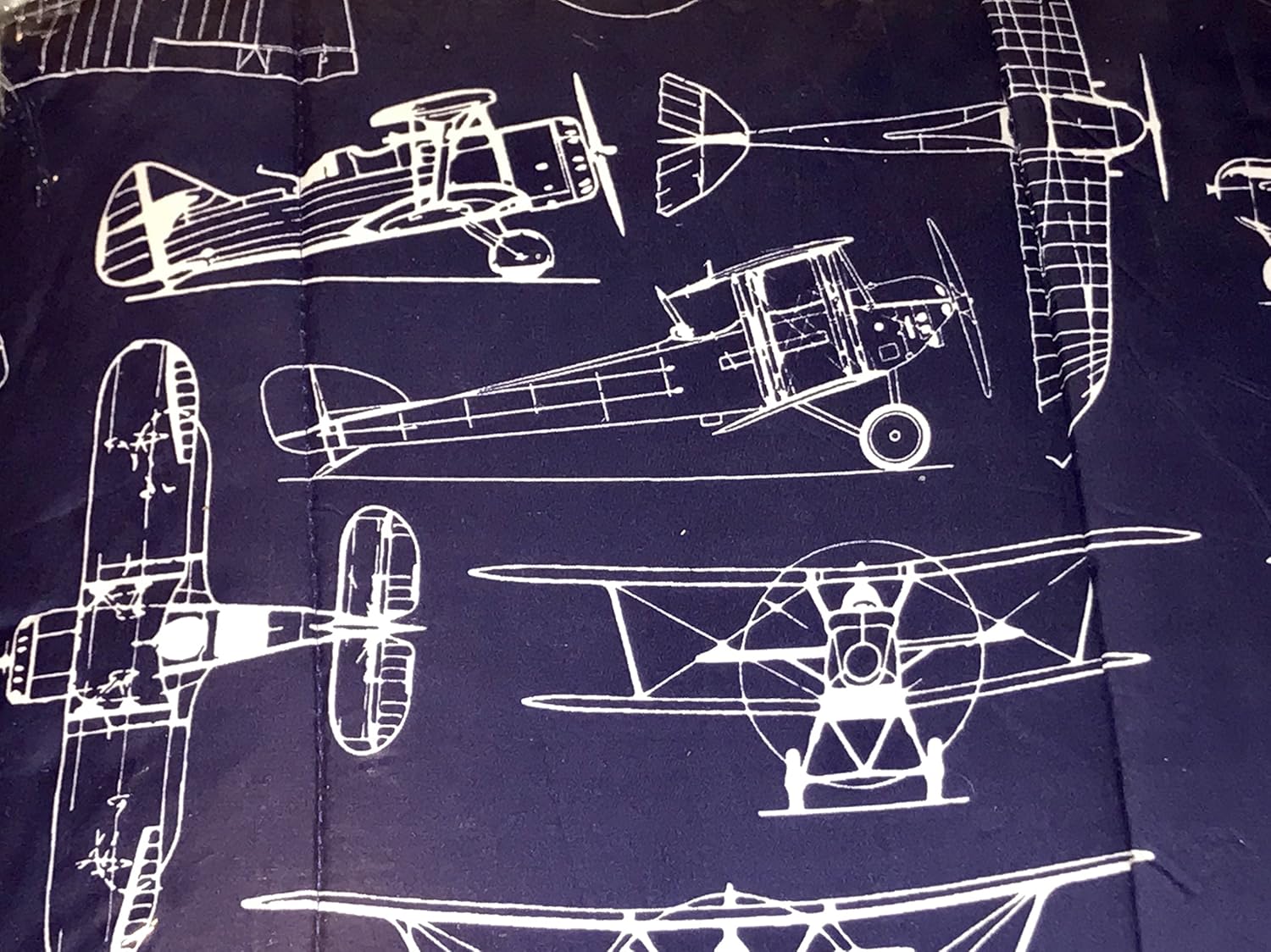 Free Shipping Airplane Comforter Set Full Size Navy Blue Set