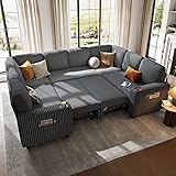 LINSY HOME Sectional Sleeper Sofa with Pull Out