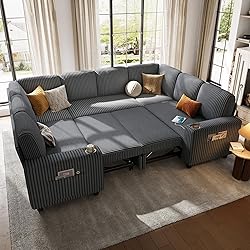 LINSY HOME Sectional Sleeper Sofa with Pull Out