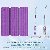 MEXERRIS Spray Mop with 3 Reusable Pads and 2 Bottles - 360° Rotatable Wet Dry view 2