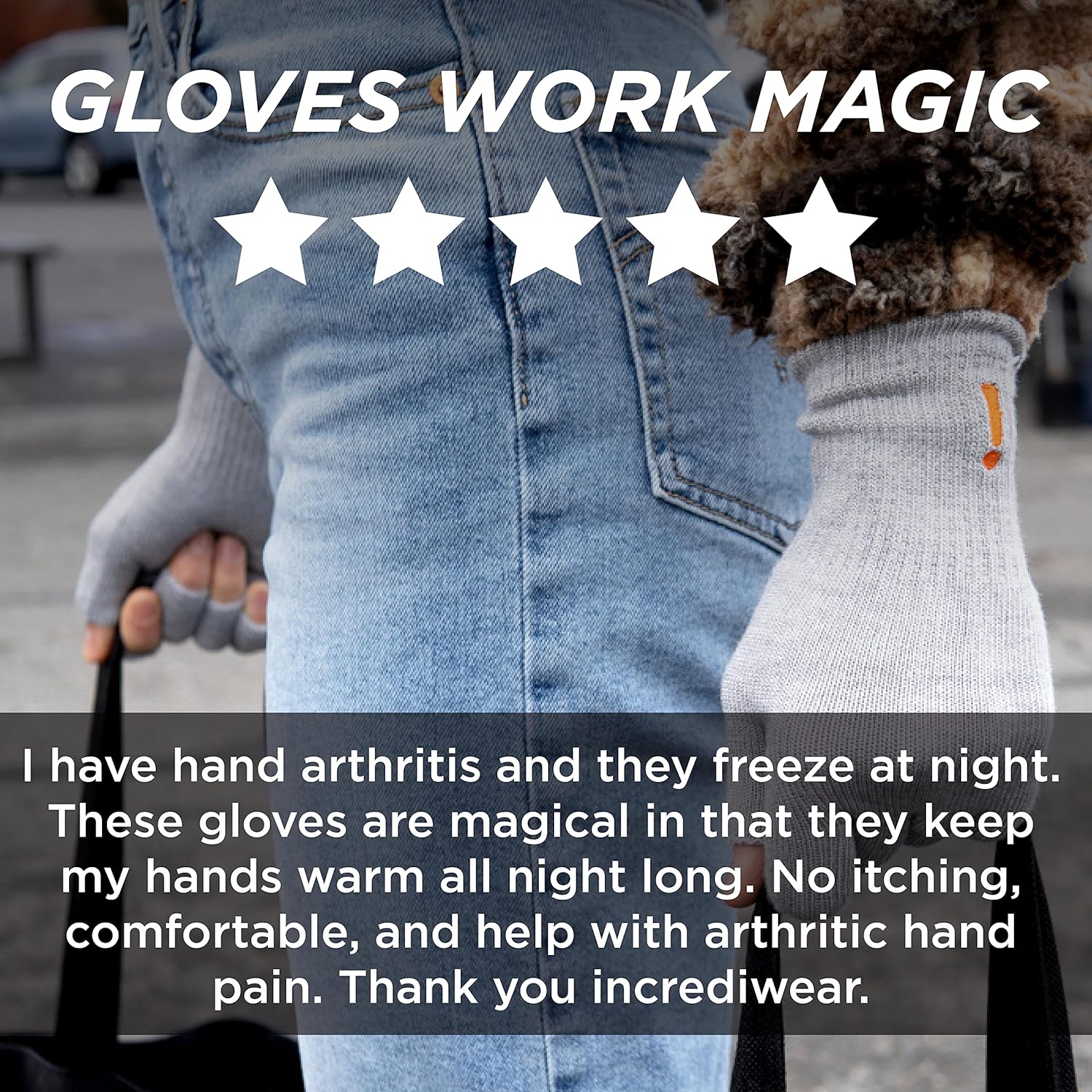 Incrediwear Fingerless Circulation Gloves Arthritis Gloves, Grey: Clothing