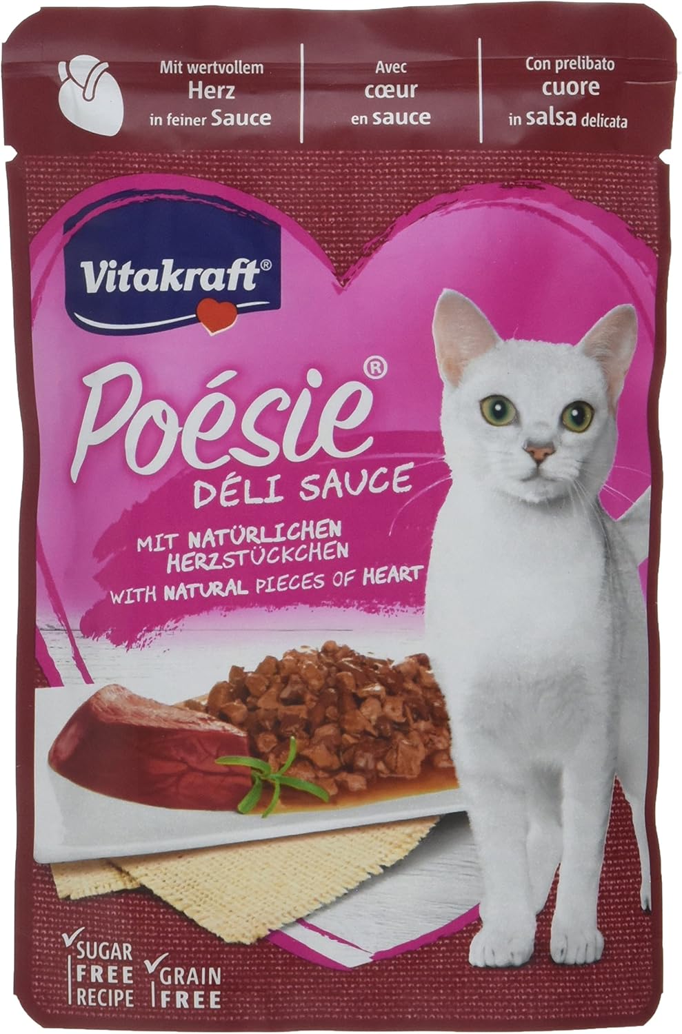 VITAKRAFT Katzenfutter Poésie Delice Nassfutter Herzstückchen in viel Sauce, 23 Beutel a 85 g. Bild 1