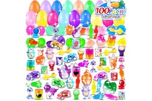 Lot de 100 œufs préremplis avec jouets à l'intérieur pour remplir des friandises spécifiques, cadeaux de fête sur le thème de