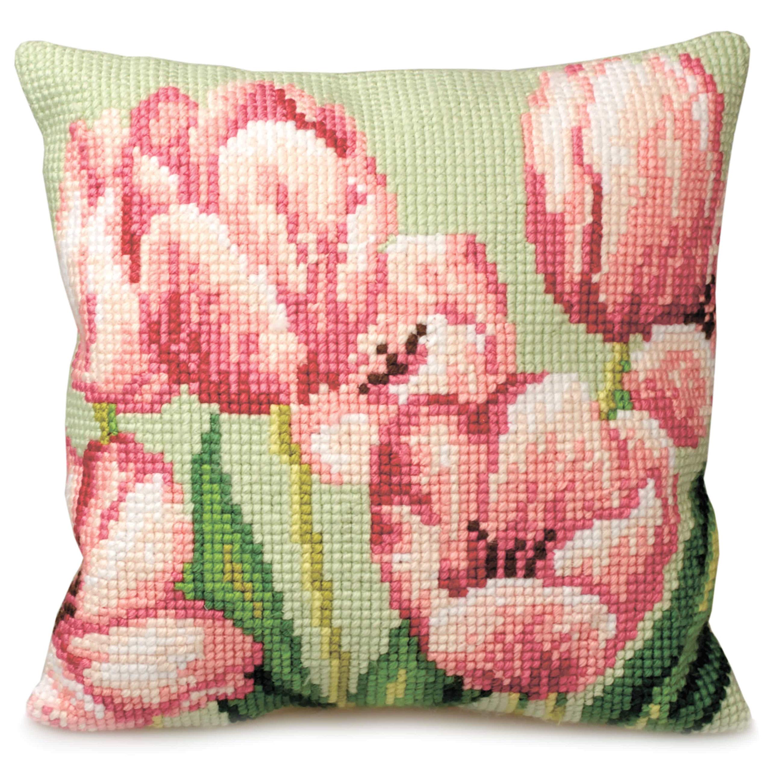 Collection D'Art Cross Stitch Cushion: Tulip (Right), 40 x 40cm